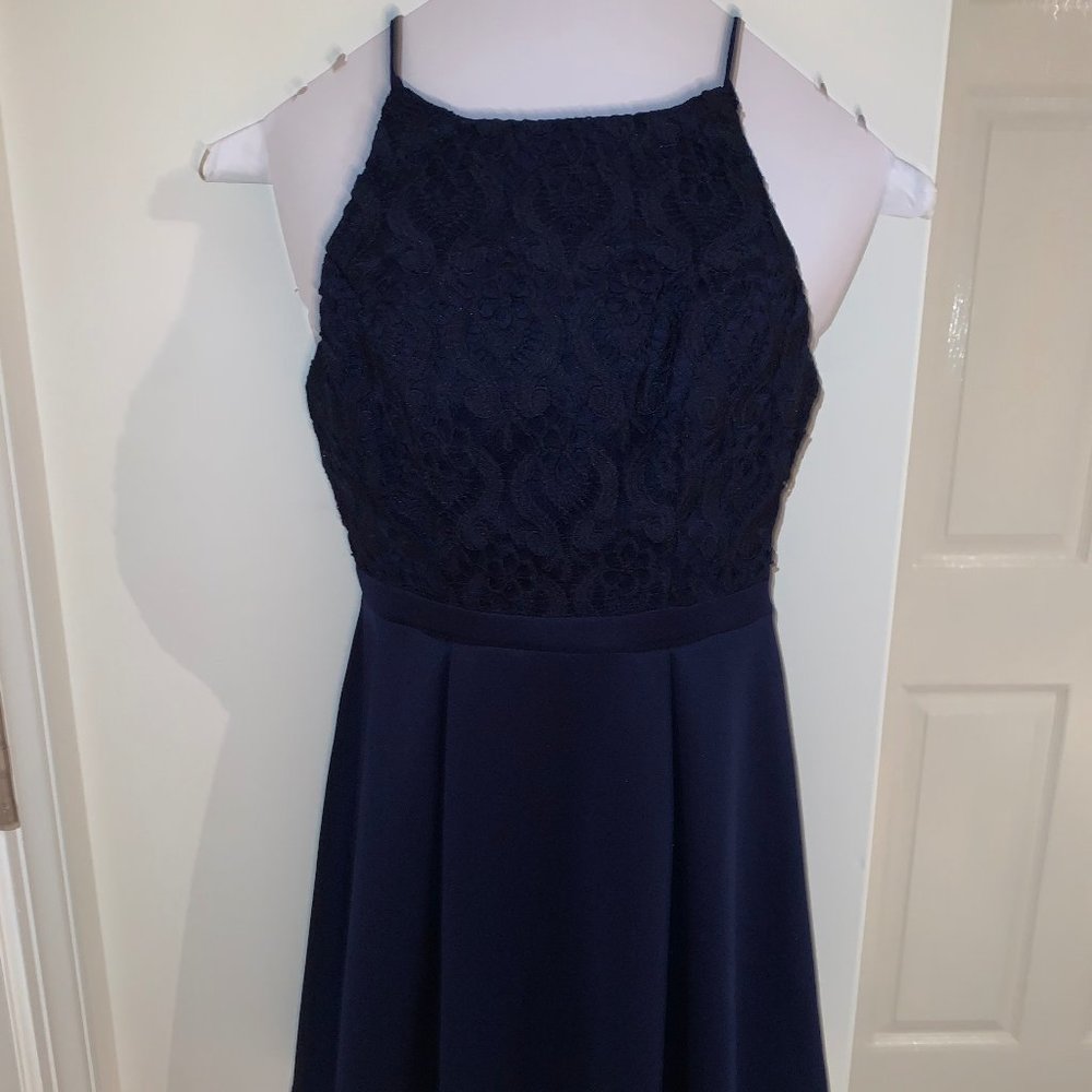Navy Blue Lace Dress